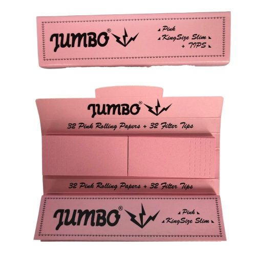Jumbo Pink King-size Rolling Papers With Filter Tips