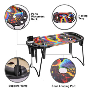 Large Metal Rolling Tray Cone Loader & Filler w/Foldable Stand Cabin Originals