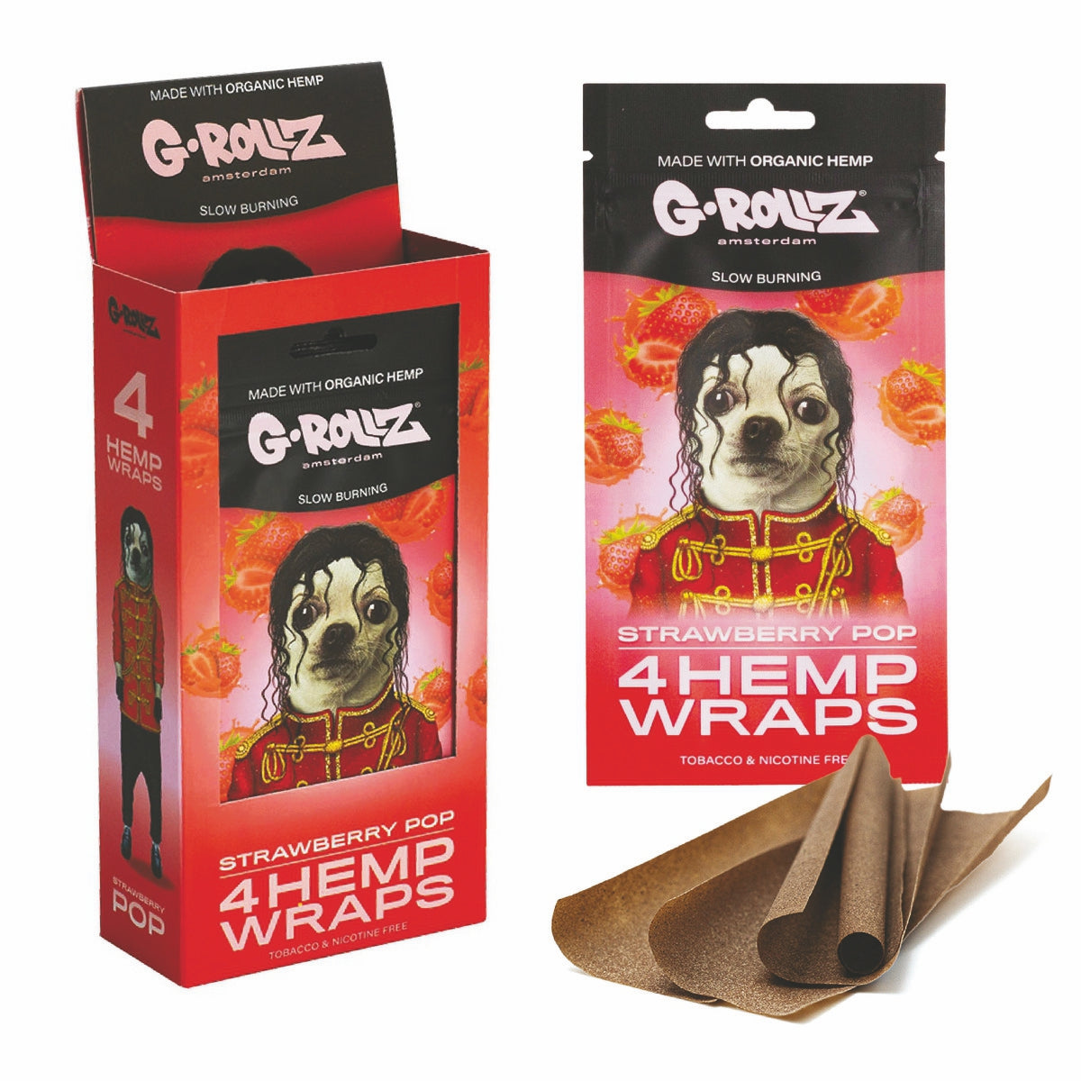 G-Rollz | 4x 'Strawberry Pops' Hemp Wraps