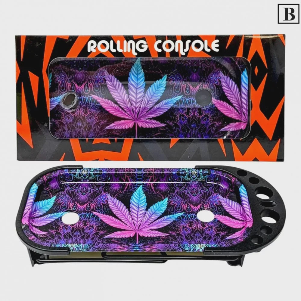 Large Metal Rolling Tray Cone Loader & Filler w/Foldable Stand Leaf