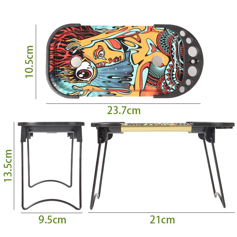 Large Metal Rolling Tray Cone Loader & Filler w/Foldable Stand Fire Eye