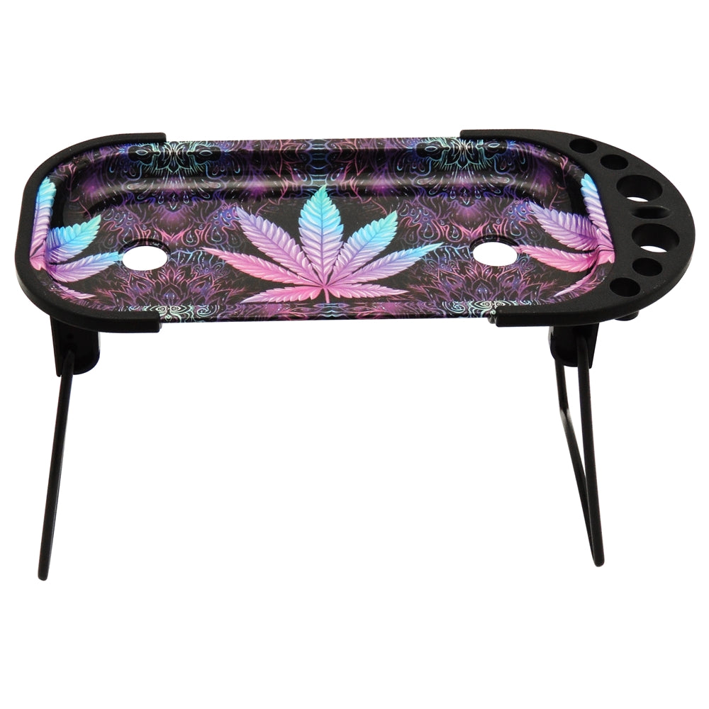 Large Metal Rolling Tray Cone Loader & Filler w/Foldable Stand Leaf