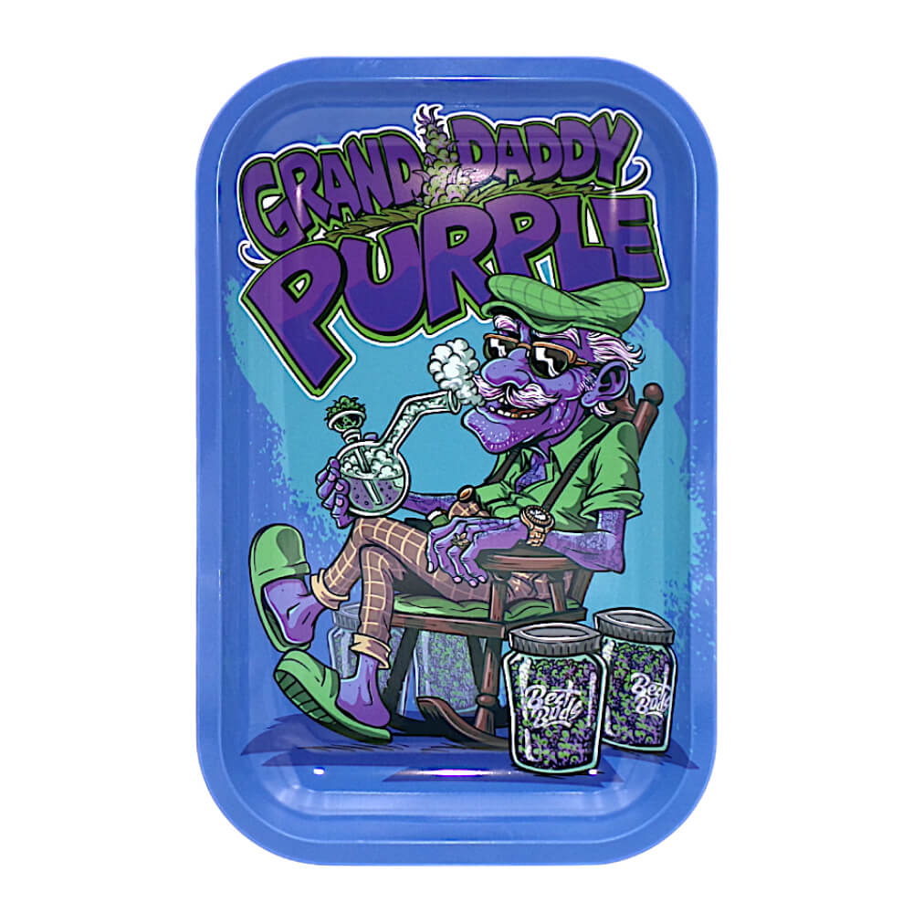 Best Buds Grand Daddy Purple Metal Rolling Tray Medium 17.6 x 27.5 cm