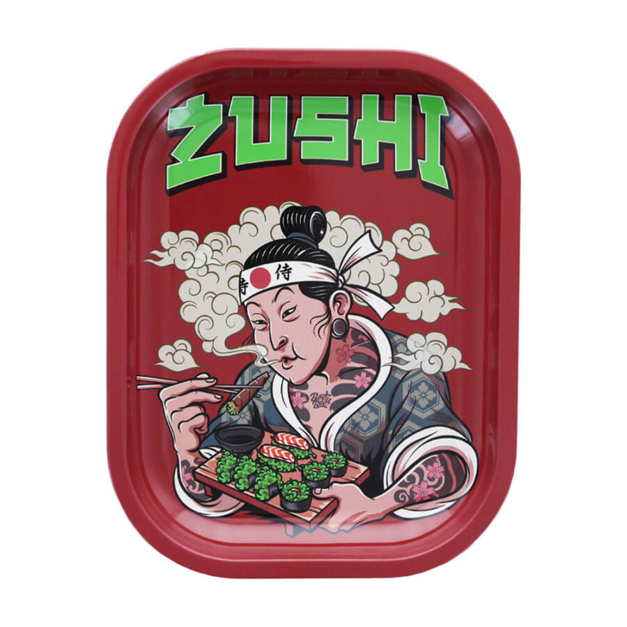 Best Buds Tin Box Rolling Tray with Storage Zushi