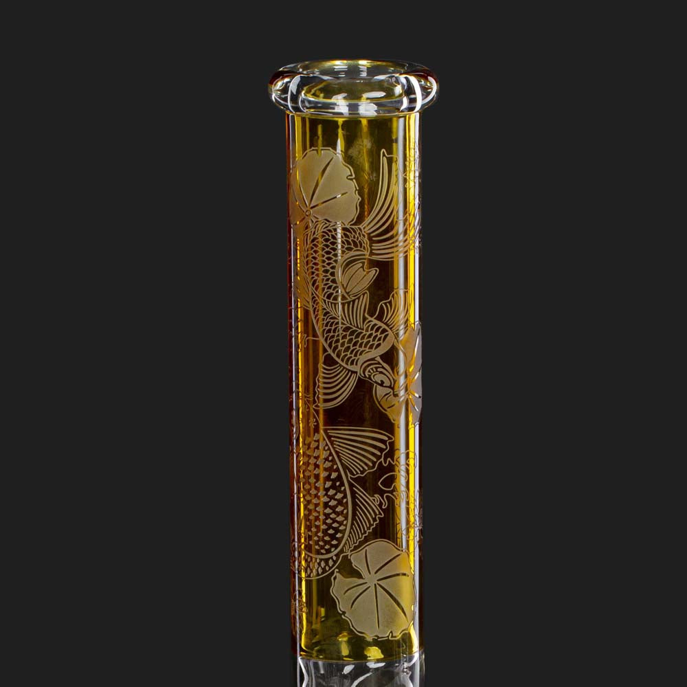 Amsterdam | Limited Edition Carved Koi Beaker Bong - H:41cm - Ø:50mm SG:18.8mm - 7mm thickness