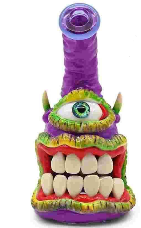 Monster Glass-Clay Bong GLOW IN THE DARK