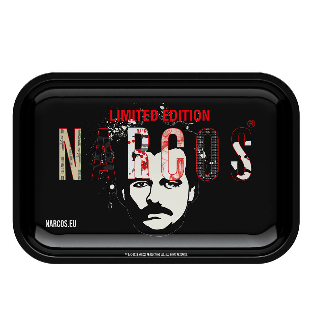Narcos Metal Rolling Tray Black Medium 19 x 29 cm