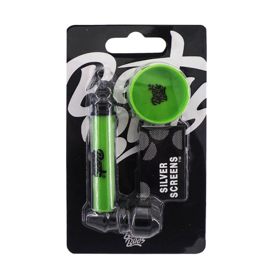 Best Buds Pipsy Metal Pipe + Mini Grinder Assorted Colors