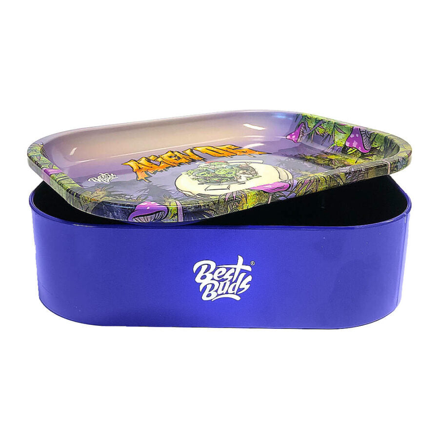 Best Buds Rolling Tray with Storage Box Alien OG