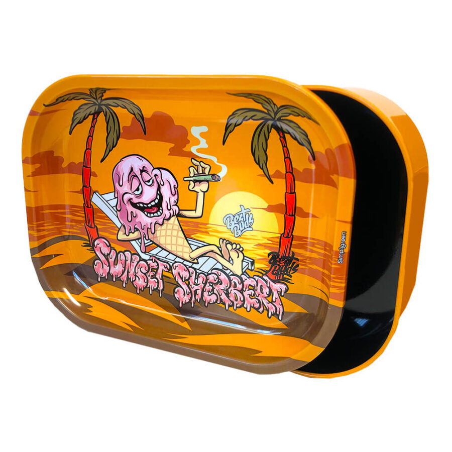 Best Buds Rolling Tray with Storage Box Sunset Sherbert
