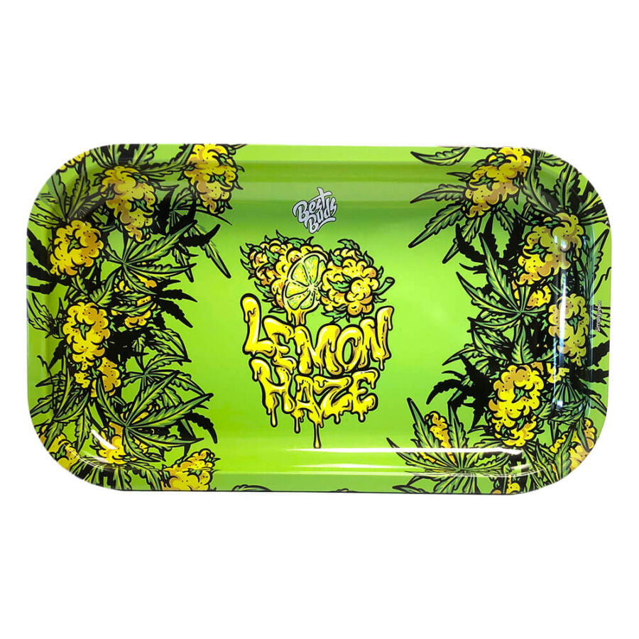 Best Buds Lemon Haze Metal Rolling Tray Long 16×27 cm