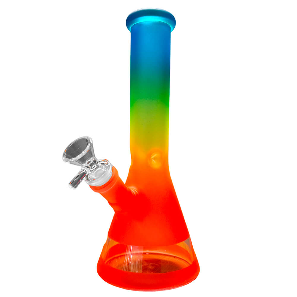 Rainbow Gradient Orange Glass Bong 25cm