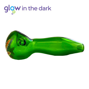 Green Glass Pipe Glow in The Dark 12cm