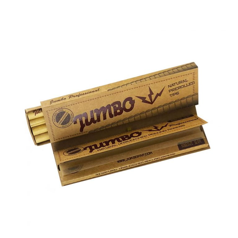 Jumbo Brown Professional Rolling Papers with Prerolled Tips