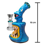 Monster Glass Clay Bong Blue 16 cm