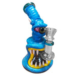 Monster Glass Clay Bong Blue 16 cm