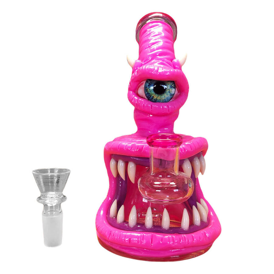 Monster Glass Clay Bong Pink 16 cm