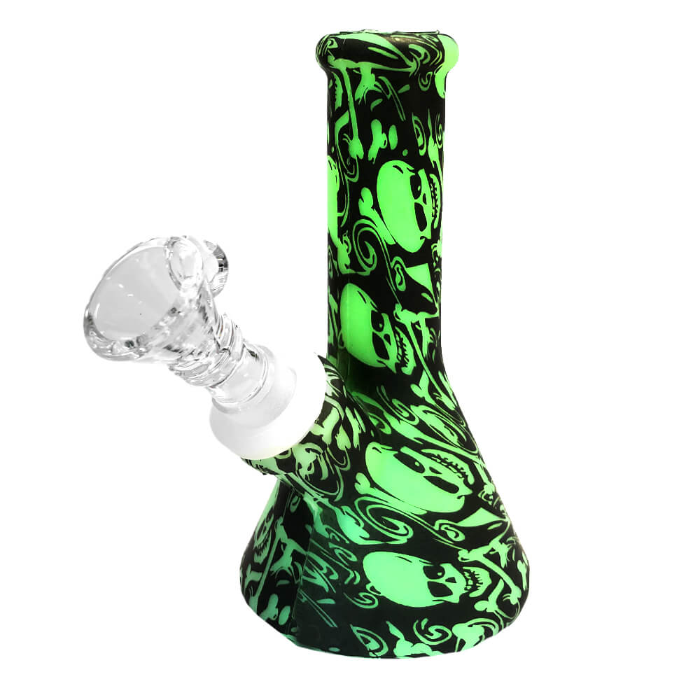 Skulls Glow in the Dark Silicone Bong