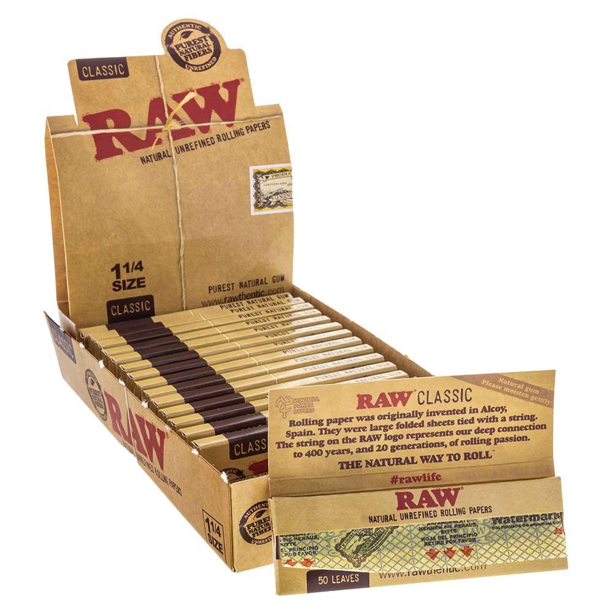 RAW Classic 1.1/4 Natural Unrefined Rolling Papers