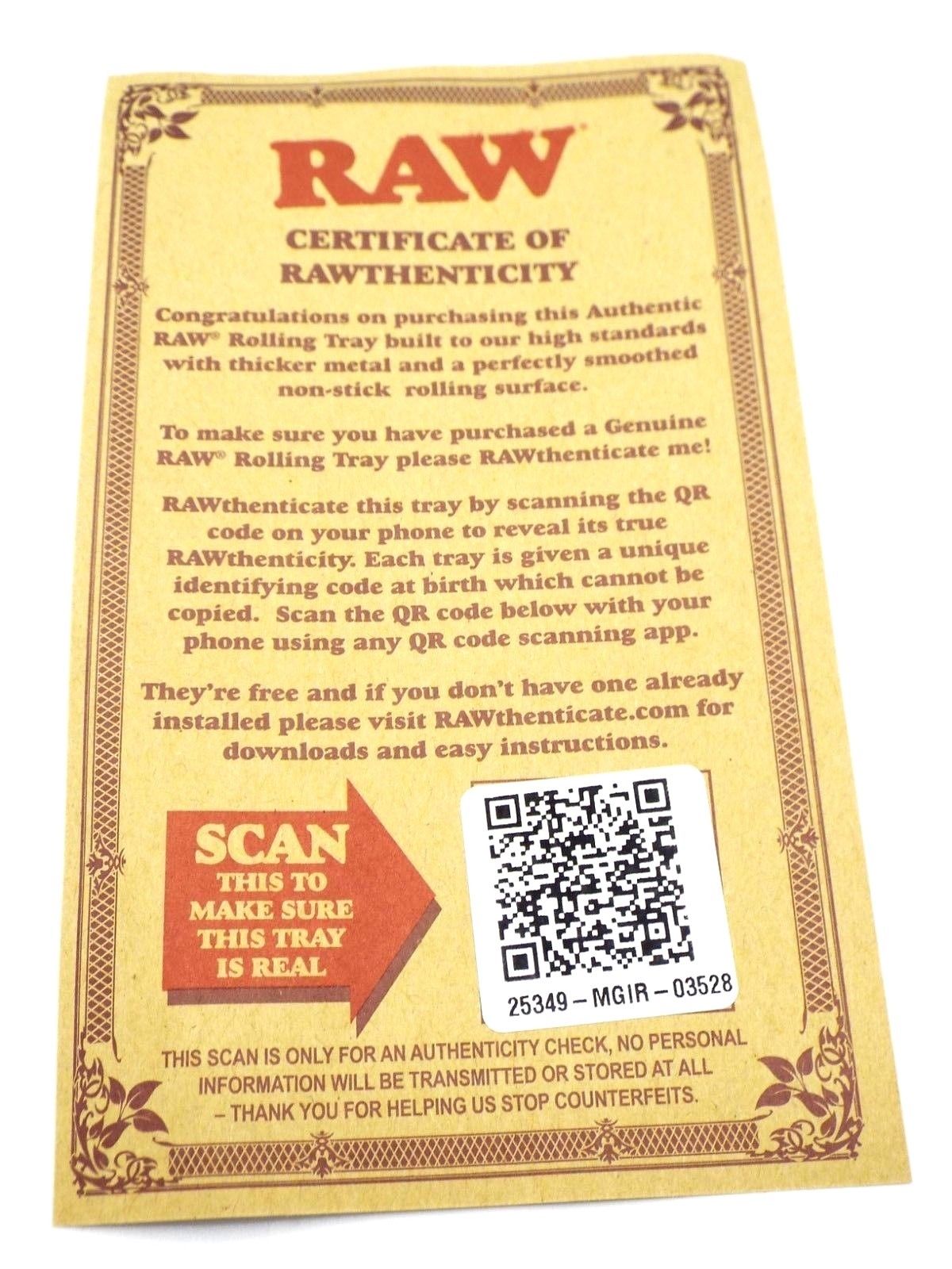 RAW Large Metal Rolling Tray Black