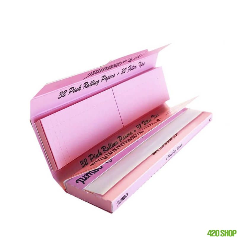 Jumbo Pink King-size Rolling Papers With Filter Tips