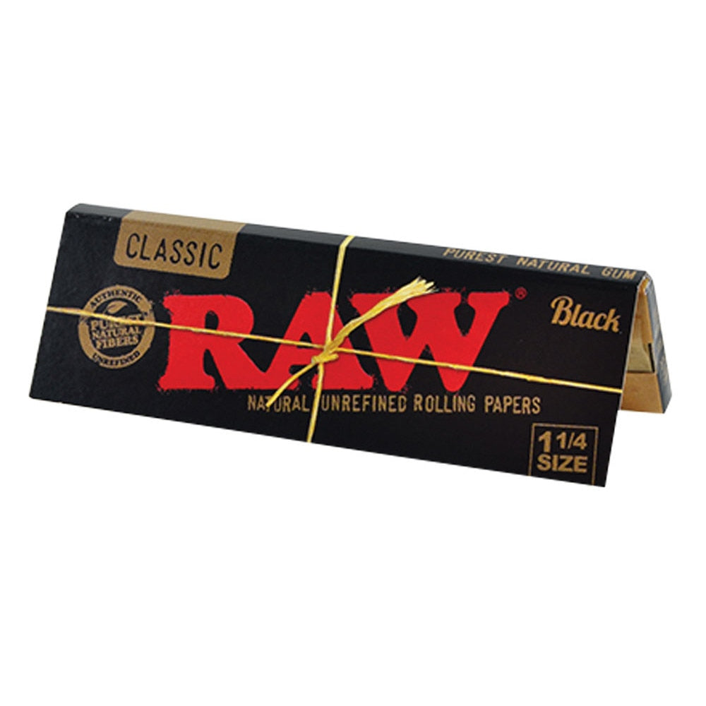 RAW Classic Black 1.1/4 Natural Unrefined Rolling Papers
