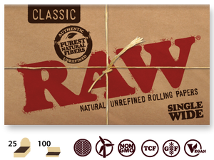 RAW Classic Single Wide Double Window Rolling Papers