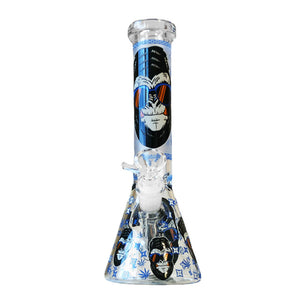 Glow in the Dark Blue Gorilla Triple Thick Glass Bong 25cm