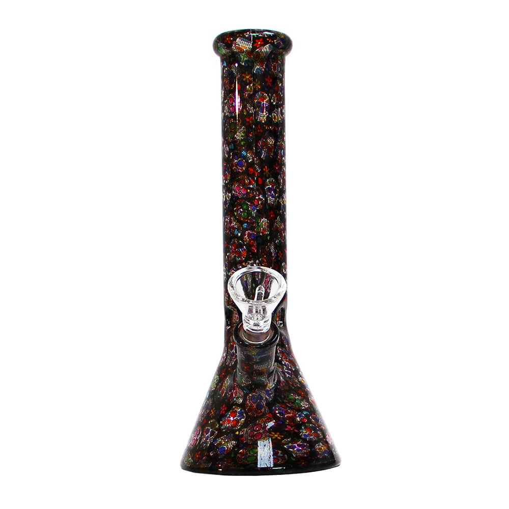 Glass Bong Classic Mexican Skulls 26 cm